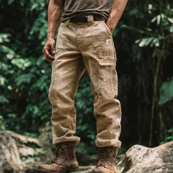 Carhartt Men's Corduroy Cargo Pants With Adjustable Waistband And Durable Construction - Wayrates.com 