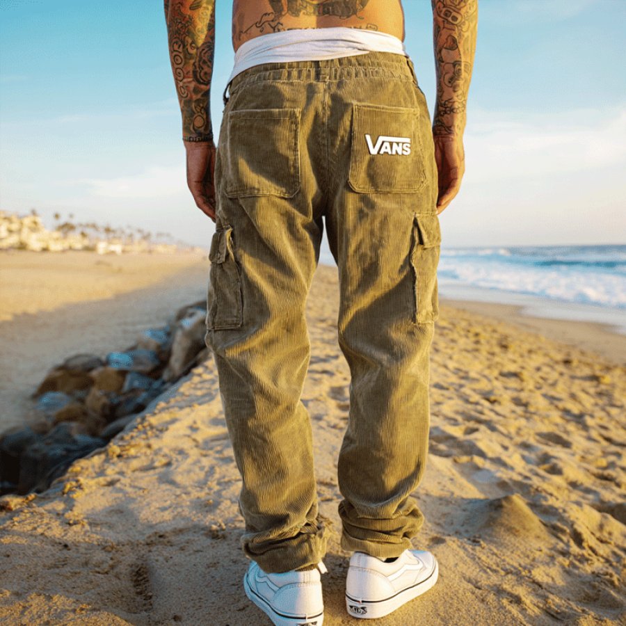 

Vans Cargo Pants With Adjustable Waist And Multiple Pockets For Casual Wear