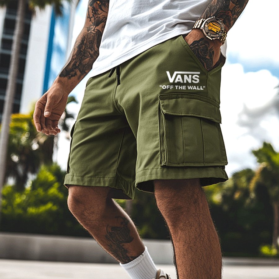 

Men's Vintage Multiple Pockets Green Cargo Shorts