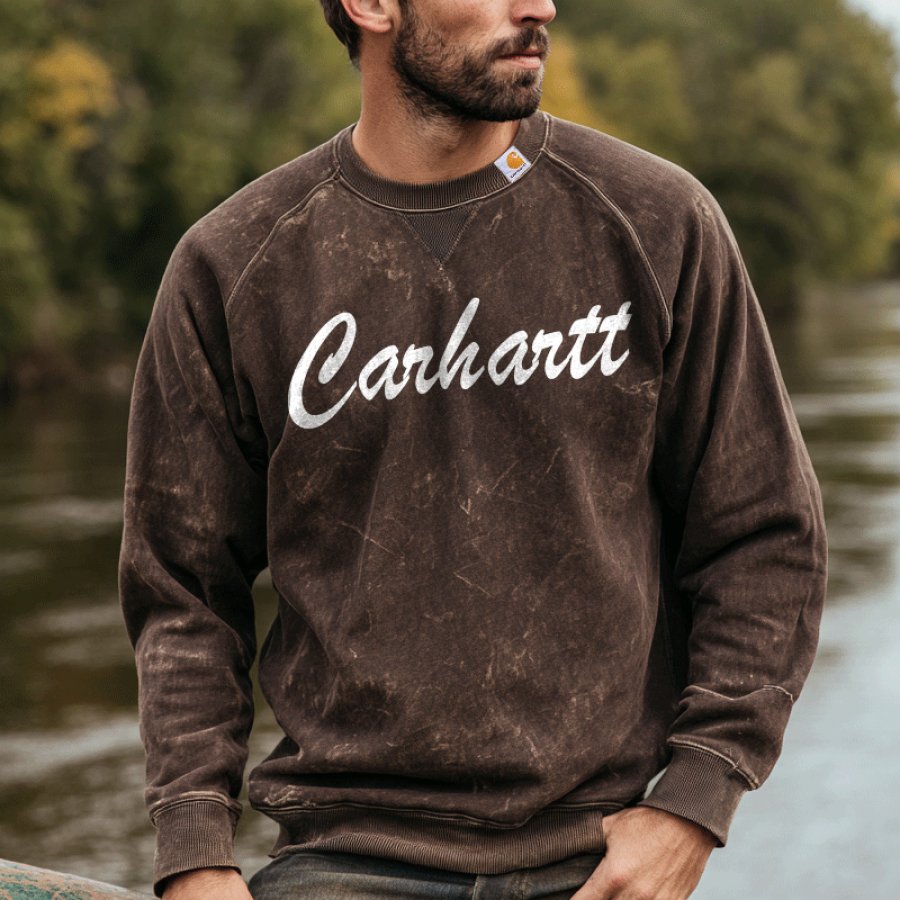 

Vintage Washed Sweatshirt For Outdoor Adventures
