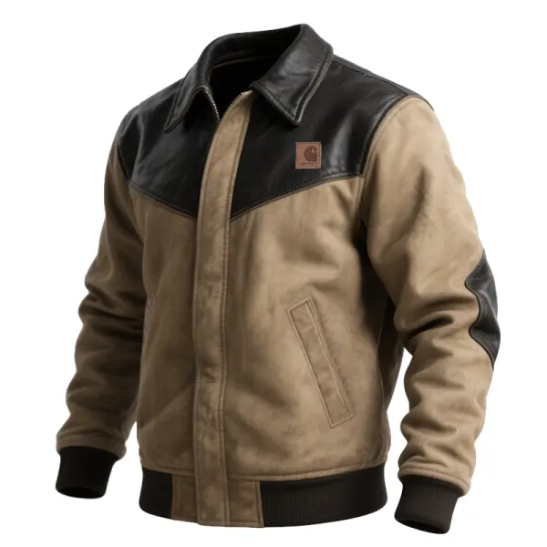 Stylish Bomber Jacket With Contrast Panel Design For Men - Wayrates.com 