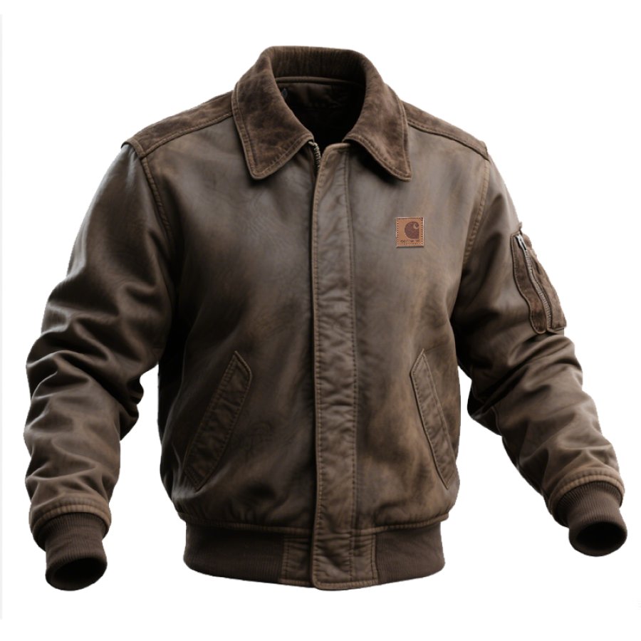 

Classic Bomber Jacket With Zippered Arm Pocket - Perfect For Casual And Outdoor Adventures