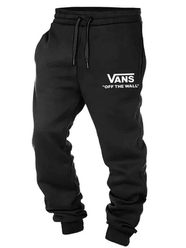 Vans Men's Vintage Off The Wall Print Elastic Waist Drawstring Jogger Sweatpants - Wantbright.com 