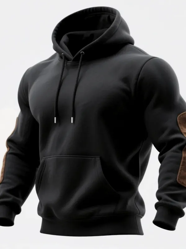 Outdoor Men's Casual Hooded Sweatshirt Retro Western Style Sweatshirt - Pragmaace.com 