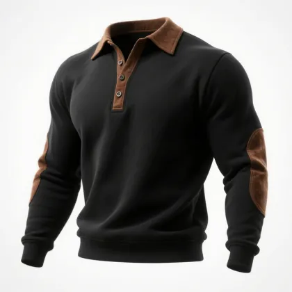 Outdoor Men's Casual Lapel Sweatshirt Vintage Western Sweatshirt