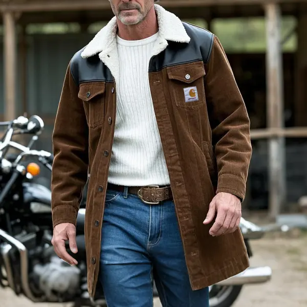 Men's Vintage Rustic Brown Jacket With Shearling Lining - Wayrates.com 