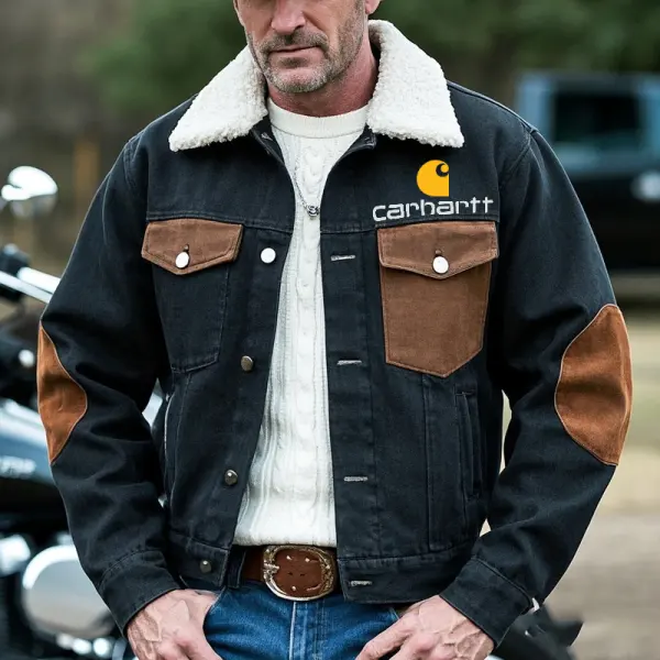 Men's Vintage Cargo Winter Jacket With Sherpa Lining - Wayrates.com 