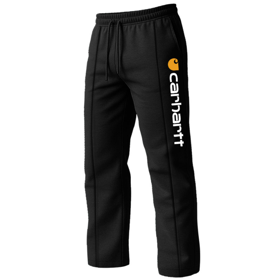 Men's Vintage Logo Print Loose Elastic Drawstring Trousers Sweatpants