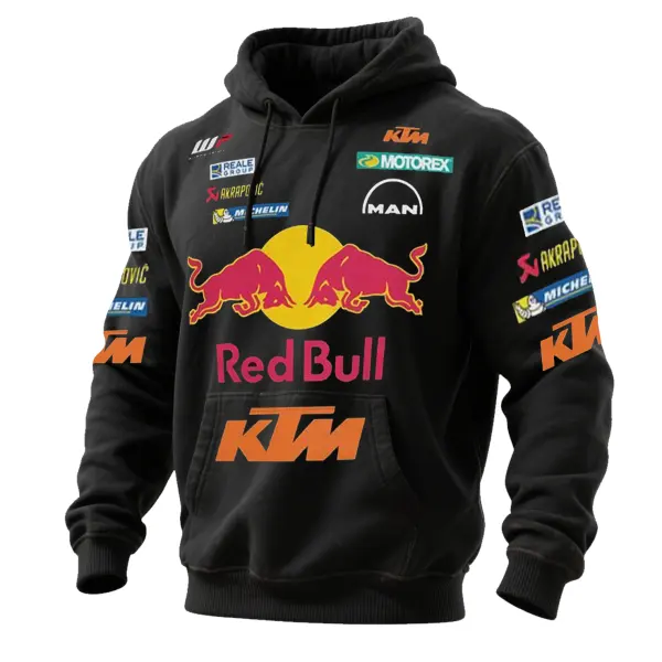 Men's 2025 Newest Retro Racing Print Black Oversized Hoodie - Wayrates.com 