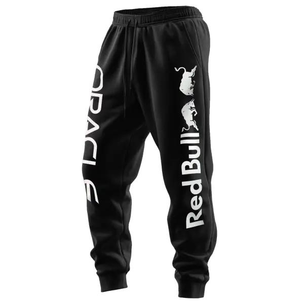 Men's 2025 Newest Retro Racing Print Red Sports Pants - Wayrates.com 