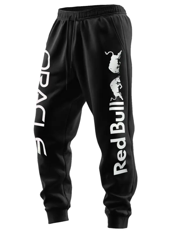 Men's 2025 Newest Retro Red Bull Racing Print Sports Pants - Wantbright.com 