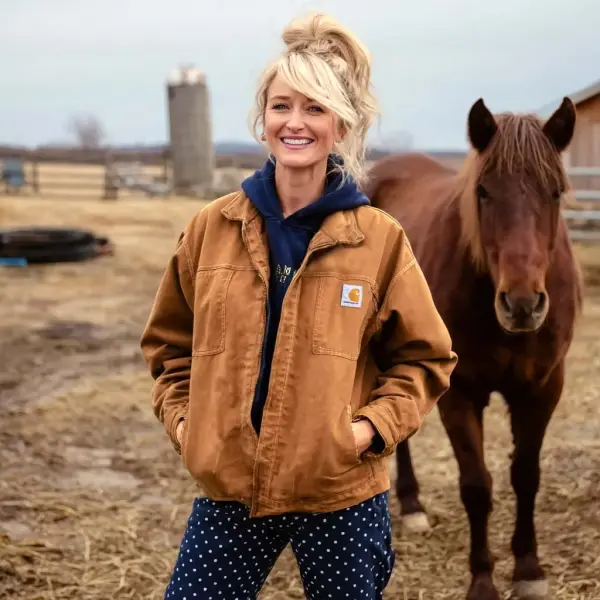 Women's Vintage Western Cowboy Brown Zipper Lapel Cargo Jacket - Wayrates.com 