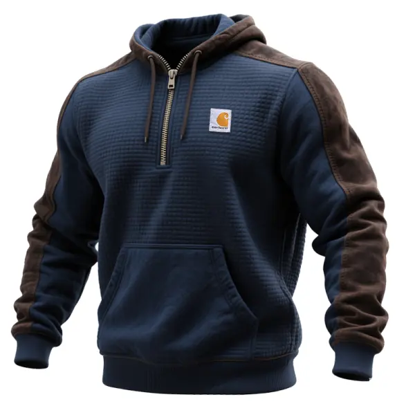 Quilted Hoodie With Contrast Sleeves - Perfect For Casual And Outdoor Activities - Wayrates.chimpone.com 