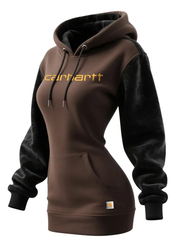 Carhartt Women's Retro Western Contrast Panel Hooded Sweatshirt - Wantbright.com 