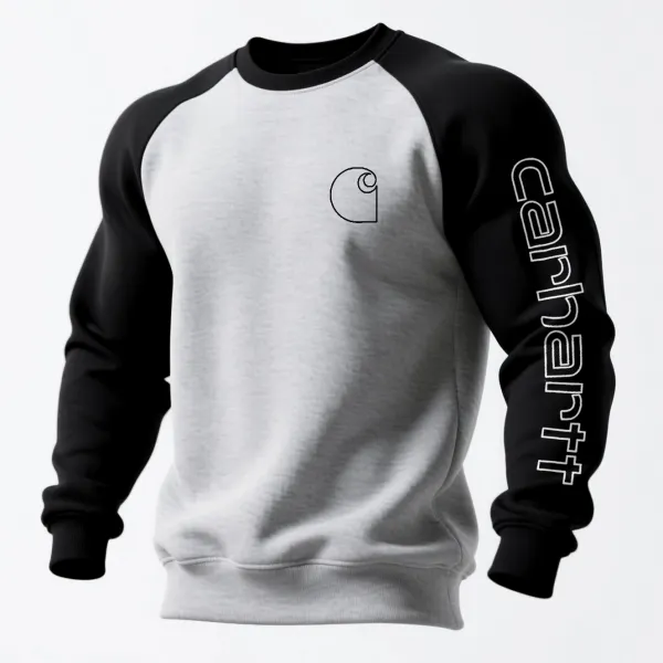 Loose Casual Contrast Color Raglan Sleeve Crew Neck Sweatshirt - Wayrates.chimpone.com 