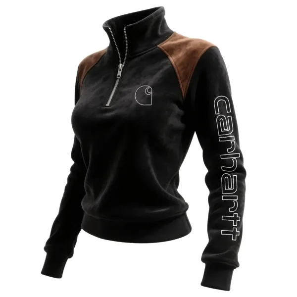Carhartt Women's Retro Western Contrast Panel Stand Collar Sweatshirt - Upgradecool.com 