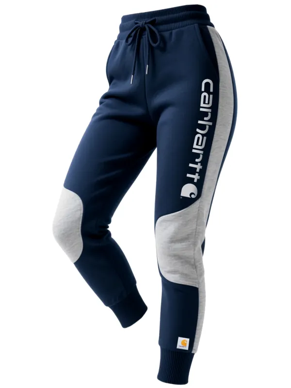 Women's Contrasting Color Paneled Sports Trousers - Wantbright.com 