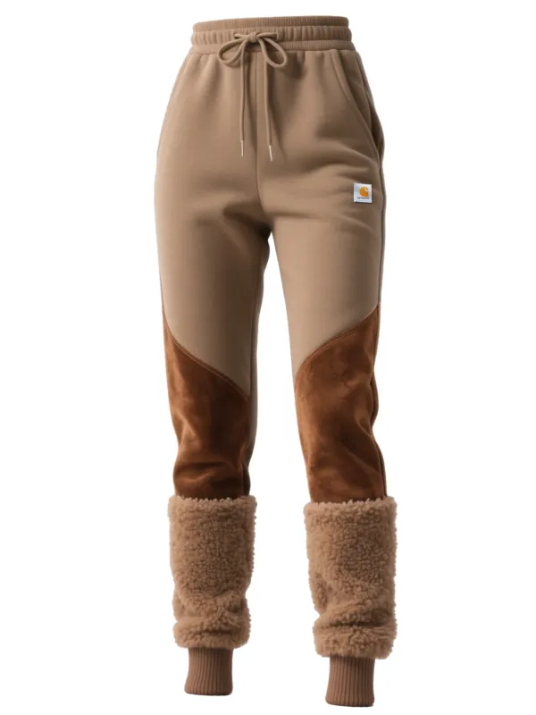 Women's Contrasting Lambswool Sports Trousers - Wantbright.com 