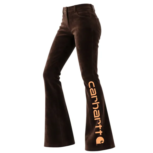Retro Western Style Women's Suede Flared Wide-Leg Pants - Cotosen.chimpone.com 
