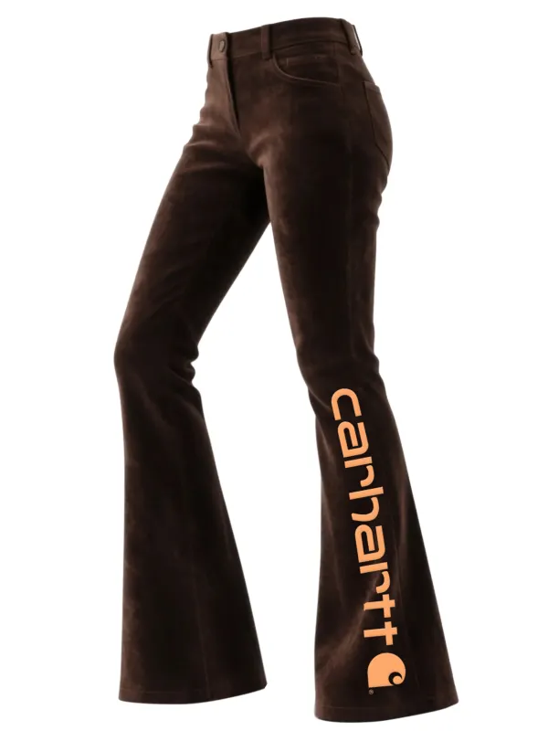 Retro Western Style Women's Suede Flared Wide-Leg Pants - Wantbright.com 