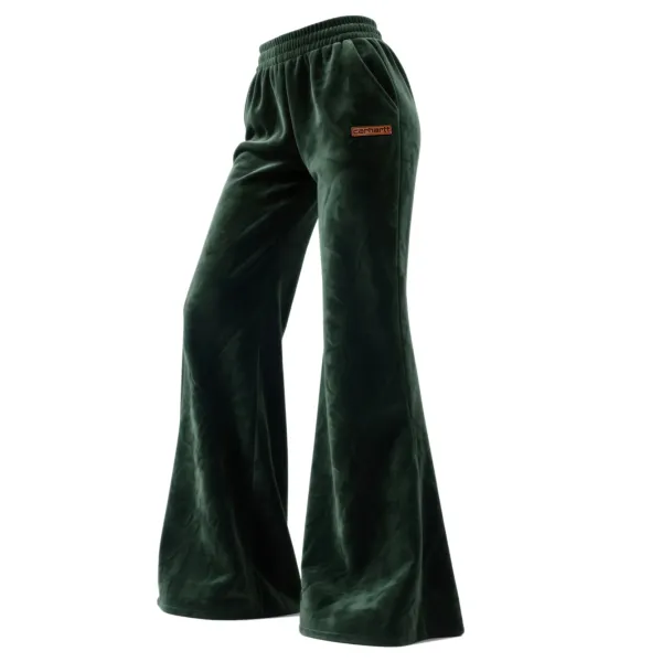 Retro Western Style Women's Suede Flared Wide Leg Elastic Waist Trousers - Cotosen.chimpone.com 