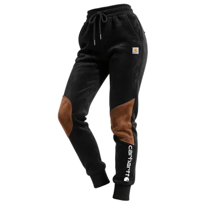 Women's Contrasting Suede Track Pants