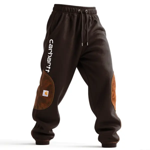 Carhartt Suede Splicing Comfortable And Stylish Drawstring Jogger Pants For Everyday Wear - Wayrates.com 