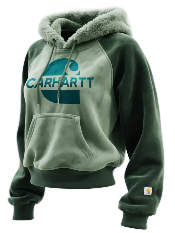 Western Style Women's Suede Contrast Color Stitching Hooded Sweatshirt Fur Collar Hooded Sweatshirt - Wantbright.com 