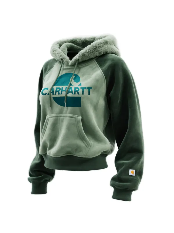 Western Style Women's Suede Contrast Color Stitching Hooded Sweatshirt Fur Collar Hooded Sweatshirt - Hoplady.chimpone.com 