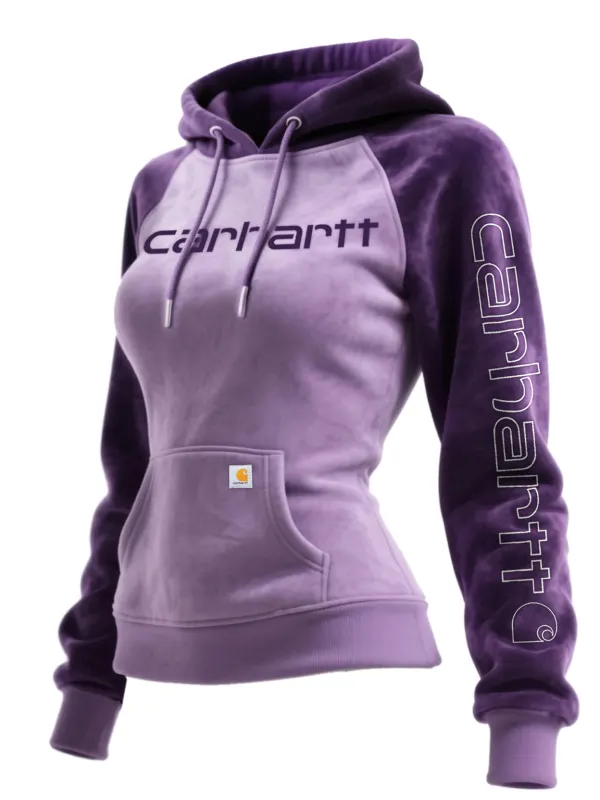 Carhartt Women's Suede Contrast Hooded Sweatshirt - Simplyion.com 