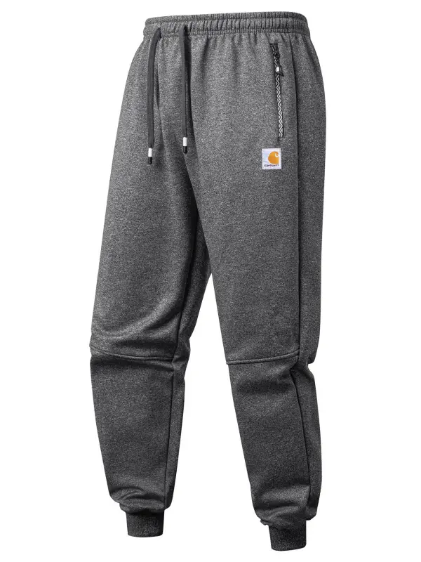 Men's Vintage Fleece Warm Thickened Sherpa Cuffed Casual Sweatpants - Wantbright.com 