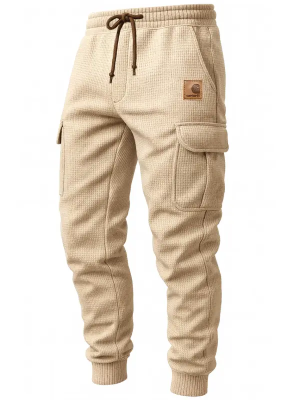 Carhartt Men's Vintage Apricot Waffle Knit Sweatpants Jogging Pants - Wantbright.com 