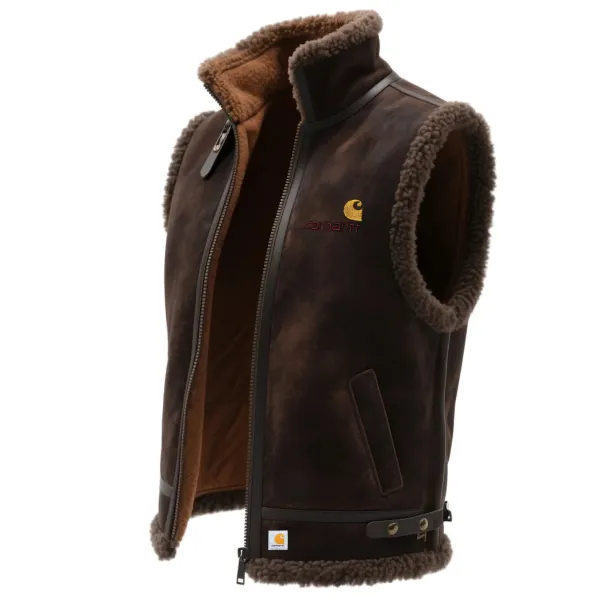 Retro Western Suede Stand Collar Vest - Wayrates.chimpone.com 