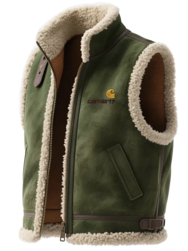 Carhartt Men's Retro Western Suede Stand Collar Vest - Simplyion.com 