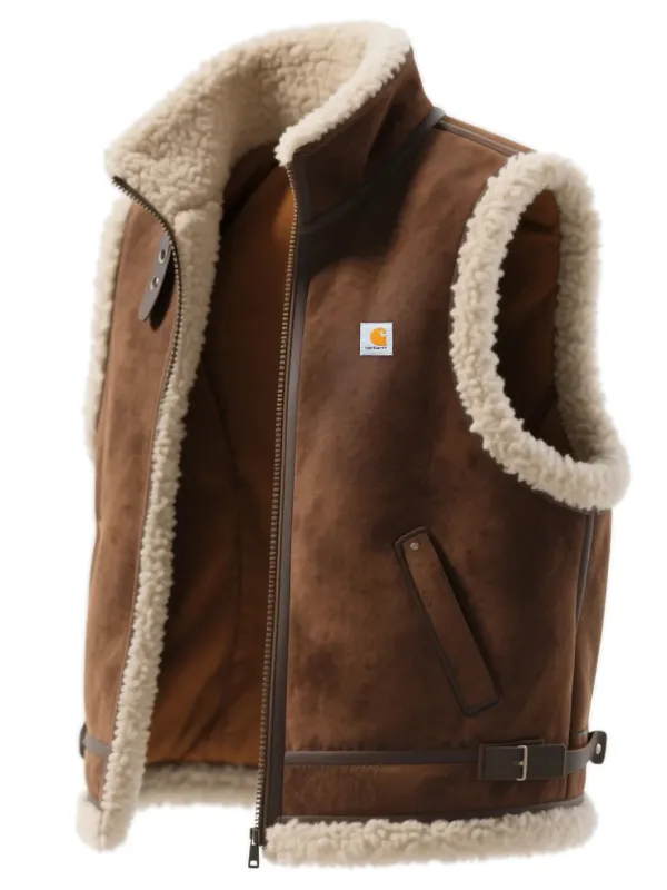 Carhartt Men's Retro Western Suede Stand Collar Vest - Simplyion.com 