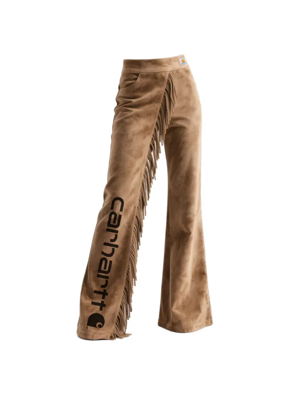 Vintage Western Women's Suede Tassel Flared Wide-Leg Pants - Hoplady.chimpone.com 