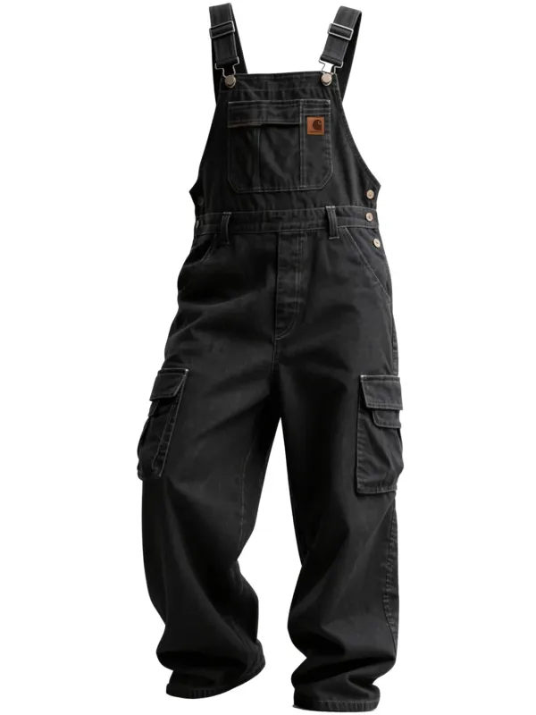 Carhartt Men's Washed Denim Overalls Jumpsuit Retro Comfortable Coveralls - Wantbright.com 