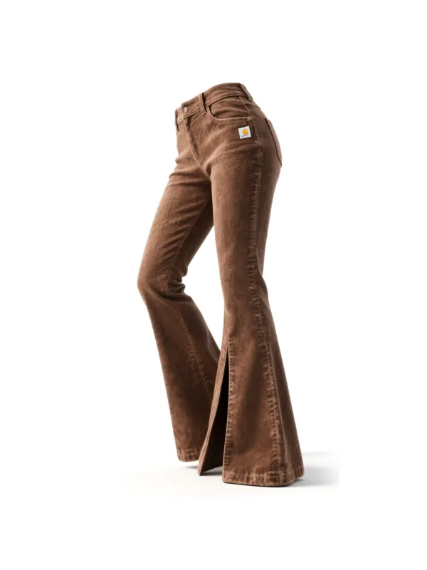 Retro Western Style Washed Denim Flared Wide-leg Pants - Hoplady.chimpone.com 