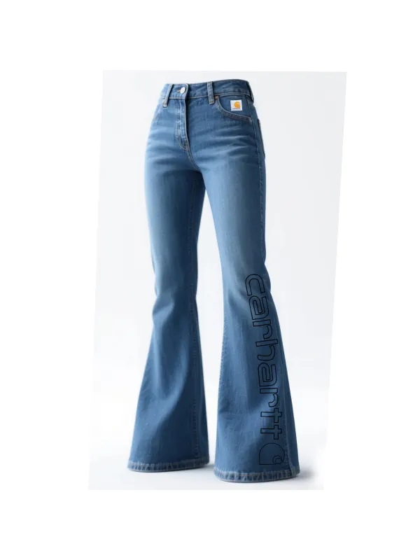 Retro Western Style Washed Denim Flared Wide-leg Pants - Hoplady.chimpone.com 