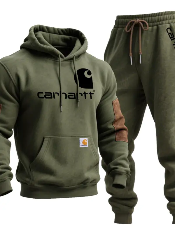 Carhartt Men's Vintage Stitching Suede Hoodie And Sweatpants Jogger Set - Simplyion.com 