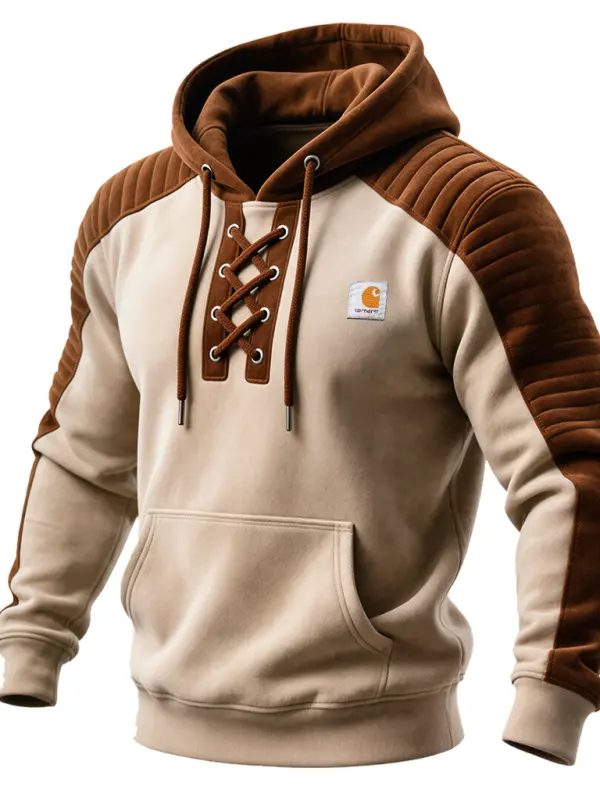 Carhartt Men's Vintage Suede Hoodie With Lace-Up Front - Simplyion.com 
