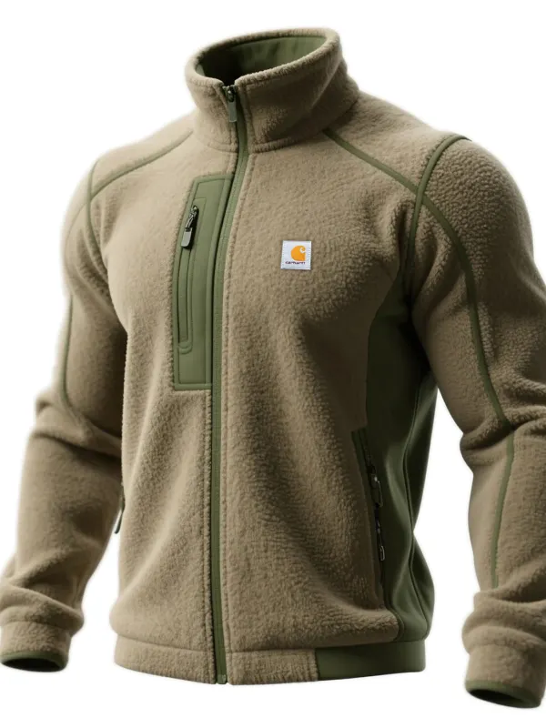 Outdoor Men's 1/4 Zipper Stand Collar Polar Fleece Sweatshirt Training Warm Top - Simplyion.com 