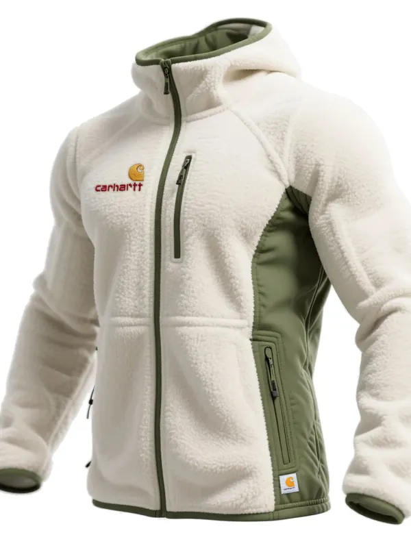 Outdoor Men's Polar Fleece Hooded Sweatshirt Training Warm Cardigan Top - Simplyion.com 