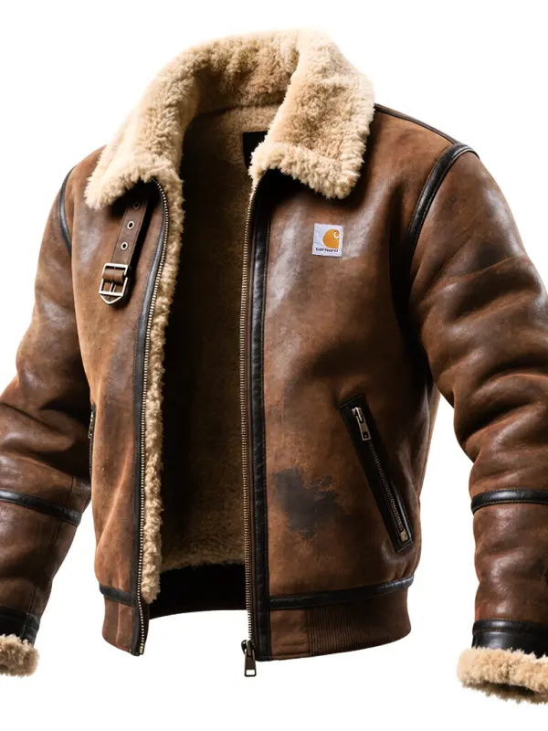 Premium Aviator Jacket With Faux Fur Trim For Ultimate Warmth And Style - Simplyion.com 