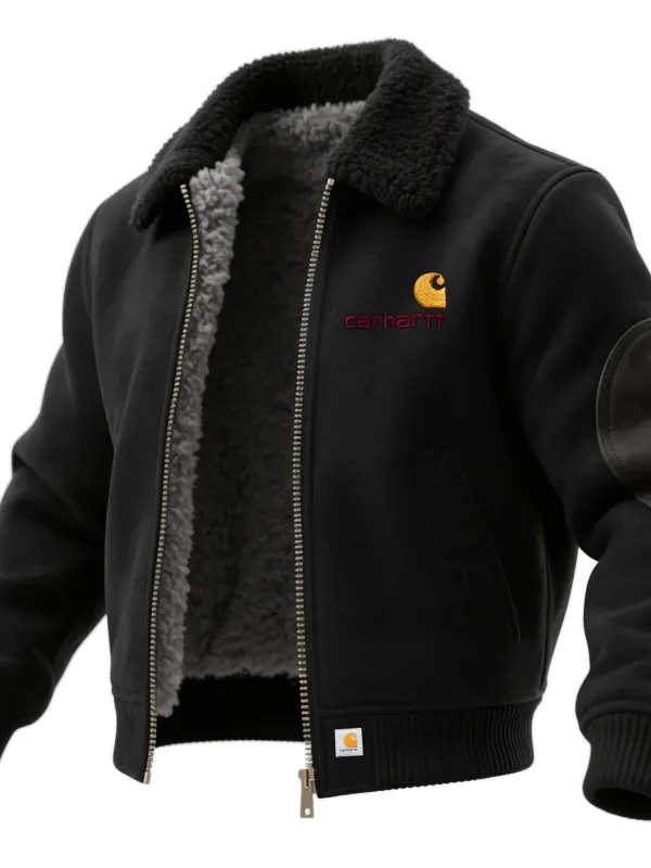 Vintage Fur Collar Lapel Wool Jacket Lambswool Lining Thickened Jacket Coat - Simplyion.com 
