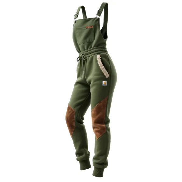Women's Polar Fleece Overalls Workwear Jumpsuits Sweatpants Overalls Trousers - Upgradecool.com 