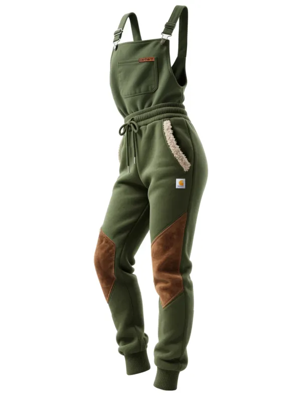 Women's Polar Fleece Overalls Workwear Jumpsuits Sweatpants Overalls Trousers - Simplyion.com 