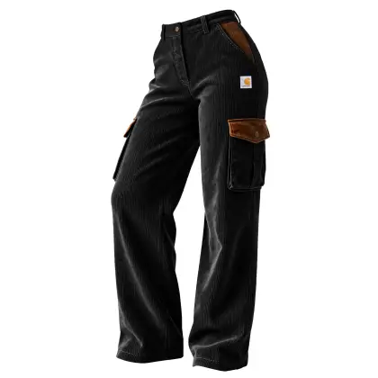 Women's Carhartt Vintage Corduroy Contrast Multi-Pocket Cargo Pants Trousers