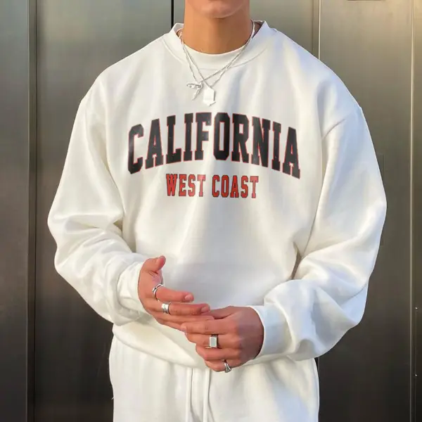 Men's Retro California Oversized Sweatshirt - Yesunshine.com 