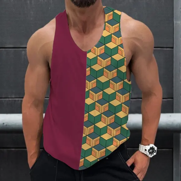 Men's Ghost Blade Print Casual Sports Vest - Yesunshine.com 